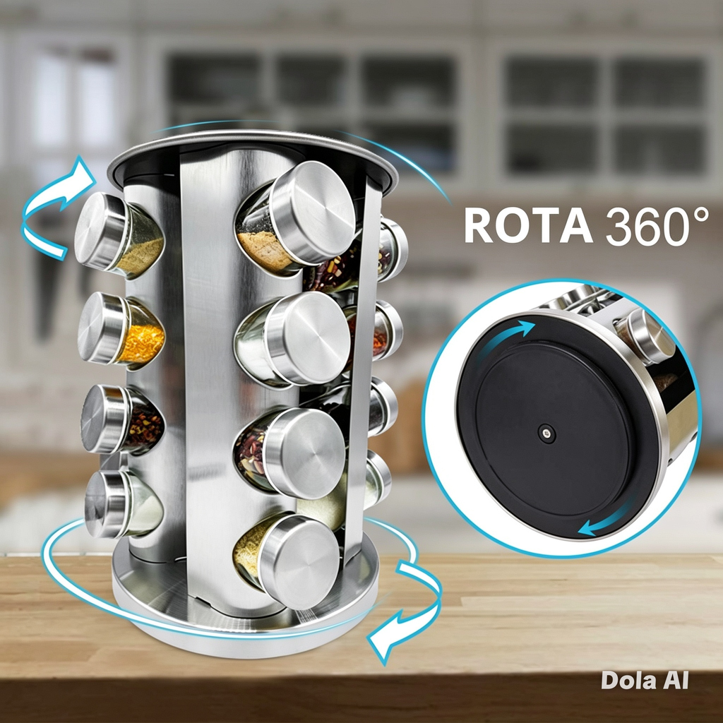 🧂 Organiza tu Cocina en Segundos con el Condimentero Giratorio 360°